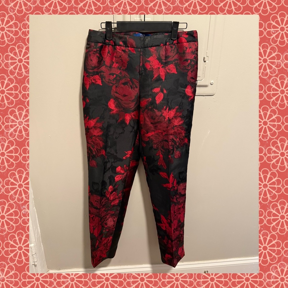 Talbots Floral Red and Black Pants